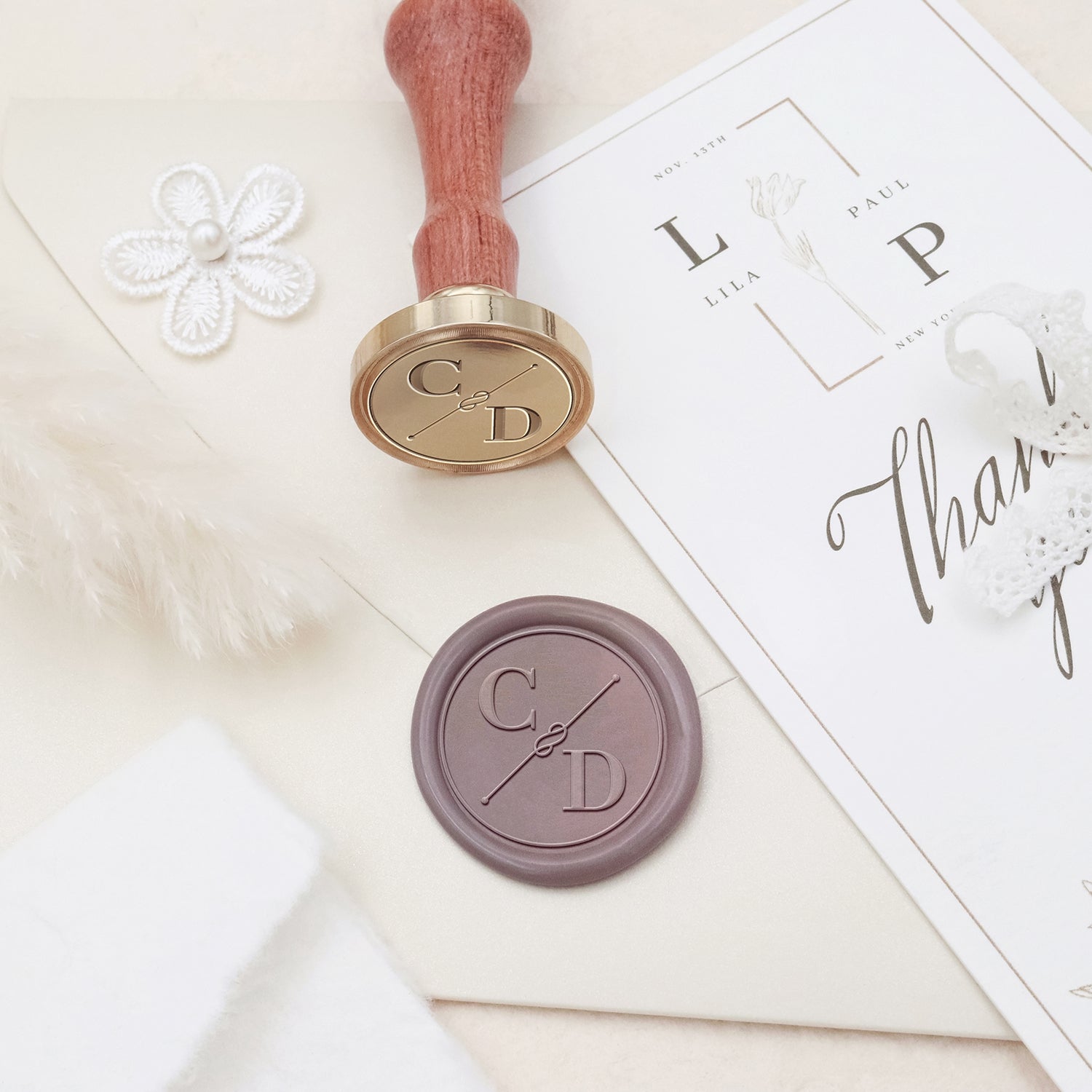 Stamprints Custom Wedding Monogram Wax Seal Stamps 3