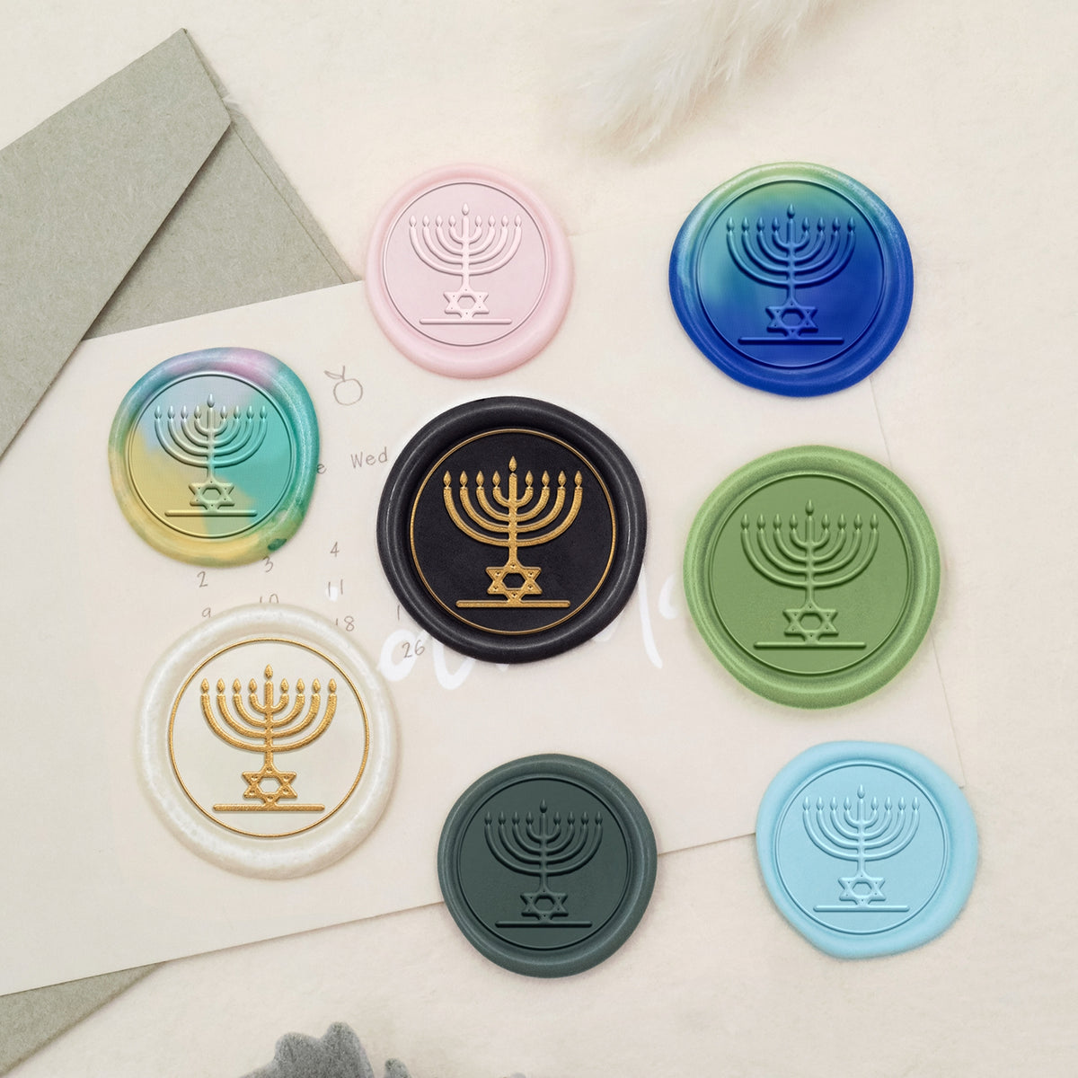 Stamprints Menorah Symbol Wax Seal Stamp 3