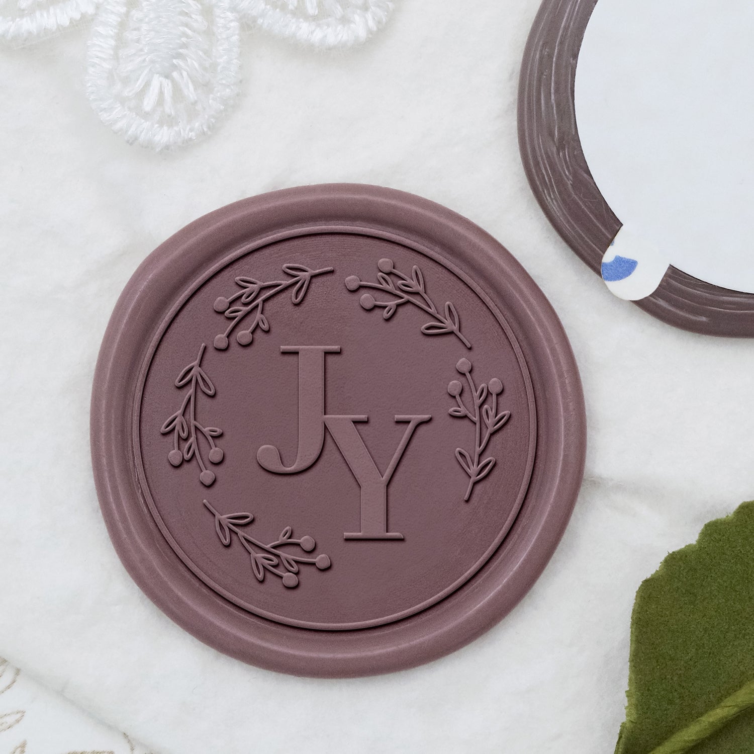 Stamprints Custom Bear Fruit Branches Wedding Monogram Wax Seal Stickers 1