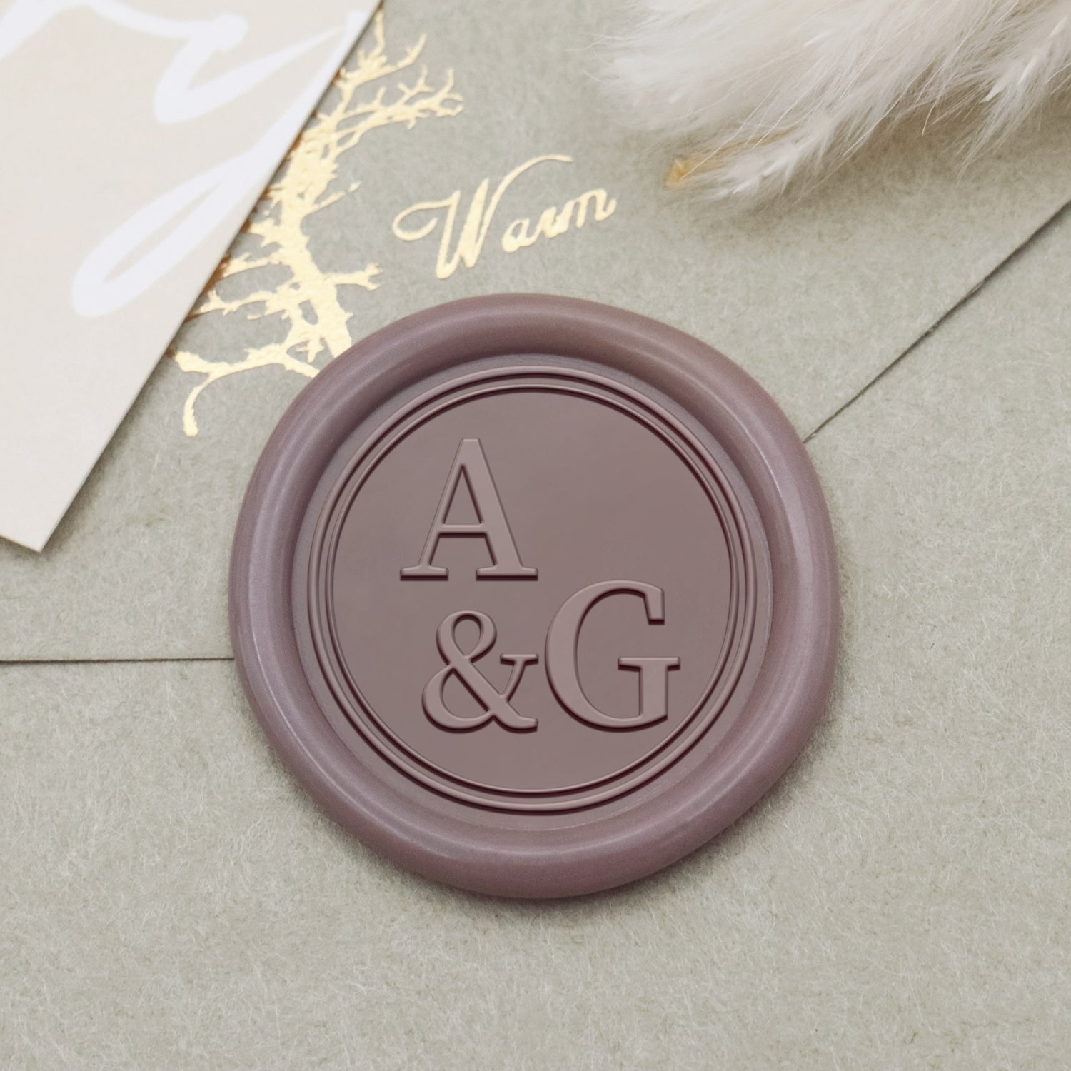 Custom Lily Wedding Monogram Wax Seal Stamp-34 1