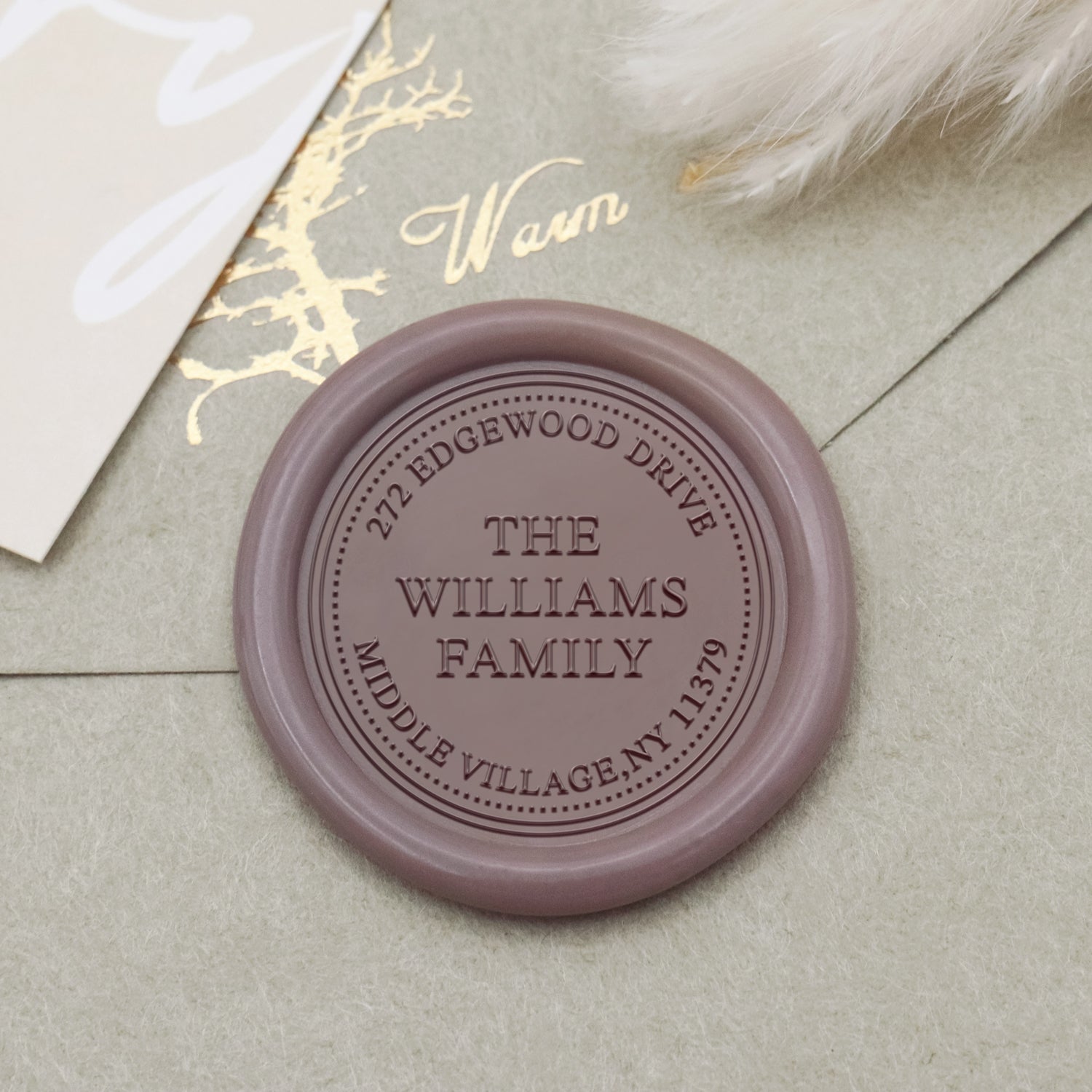 Custom Address Wax Seal Stamp - Style 3 1