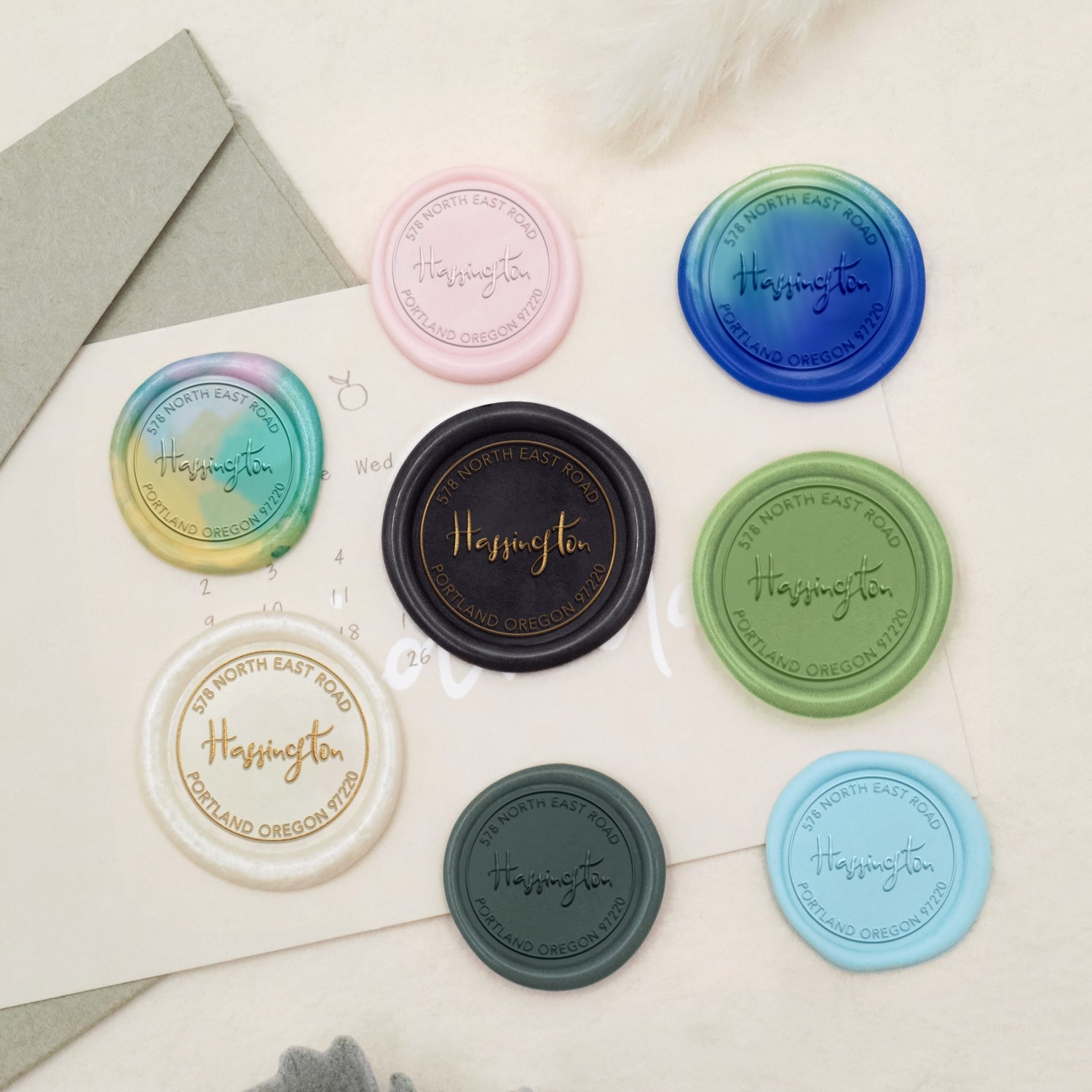 Custom Address Wax Seal Stamp - Style 7 3