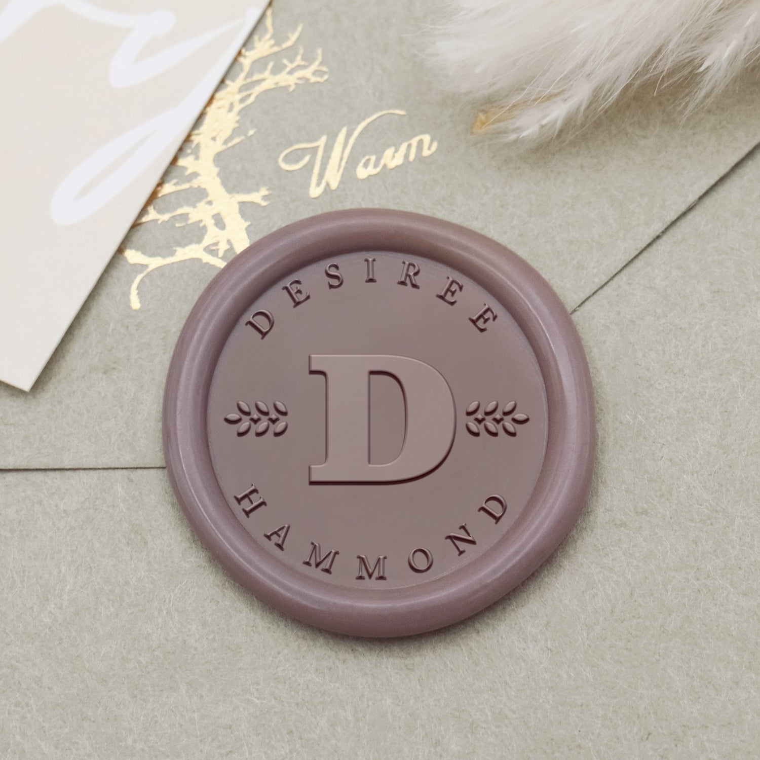 Custom Cute Leaves Name Wax Seal Stamp 1