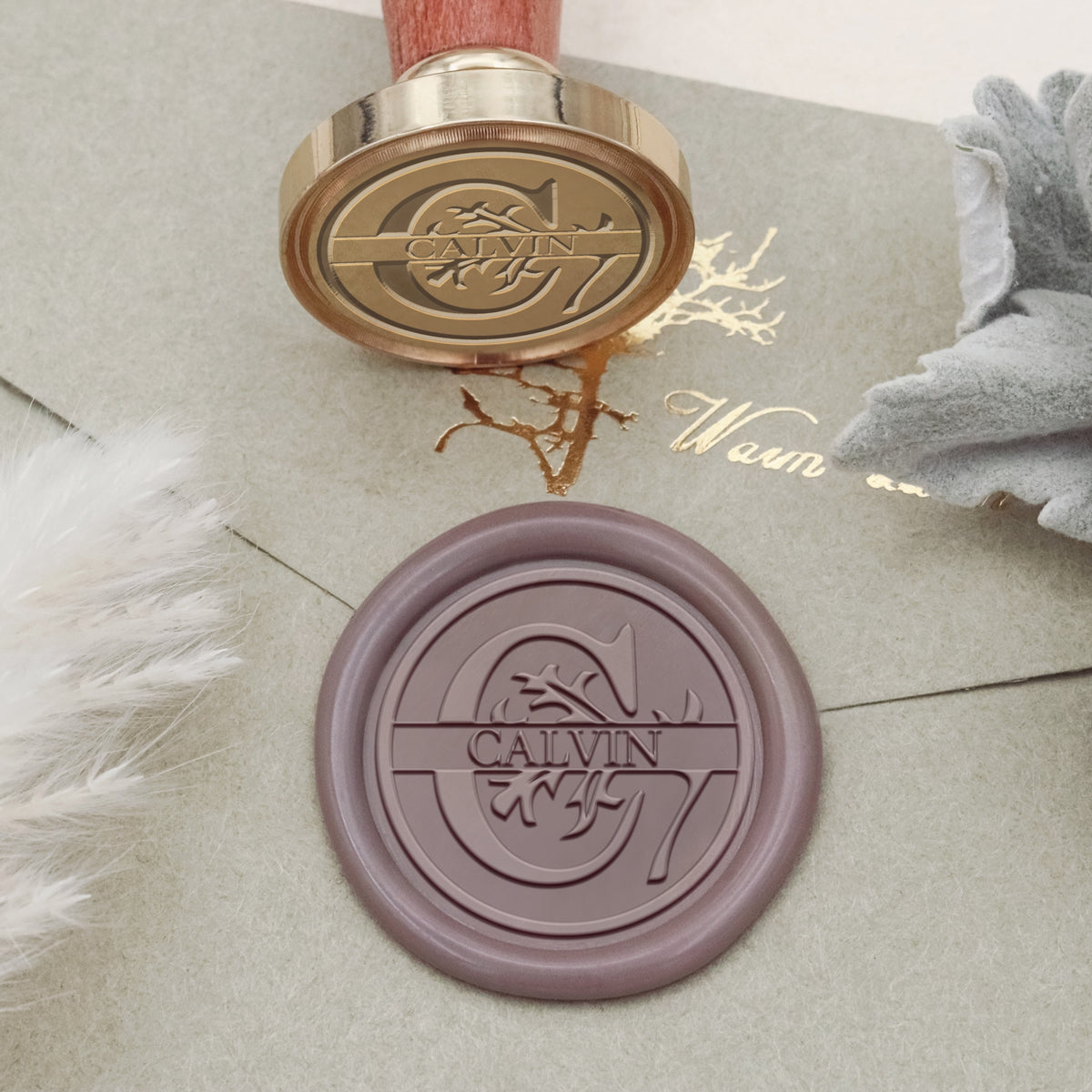 26 Letter Custom Floral Name Wax Seal Stamp - C 2