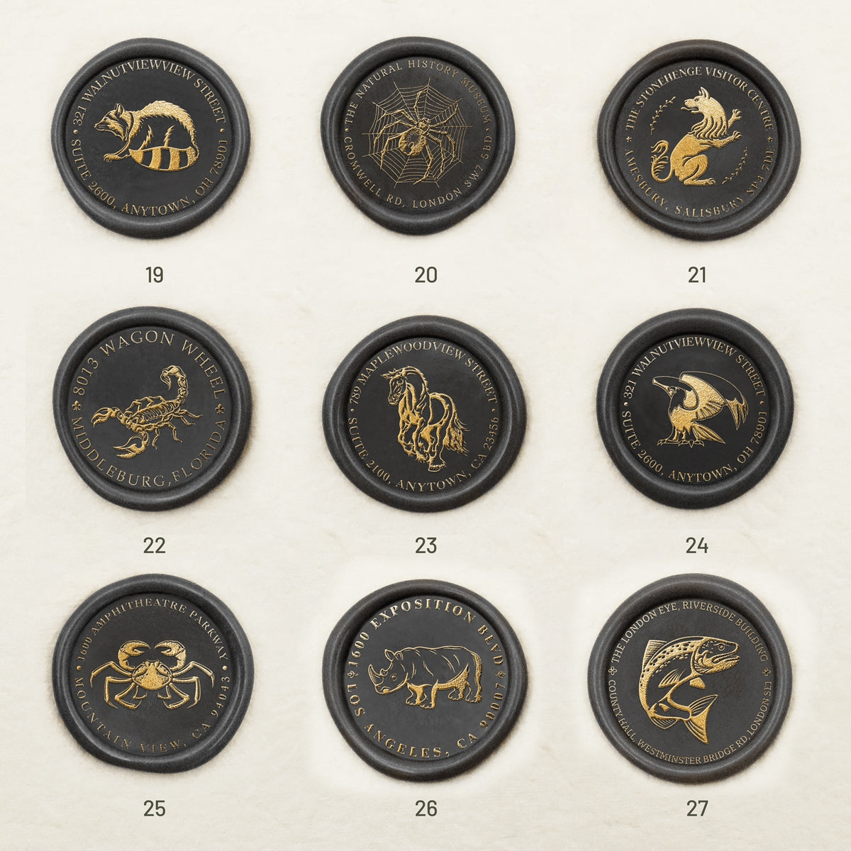Custom Animal Address Wax Seal Stamp (27 Designs) sku3