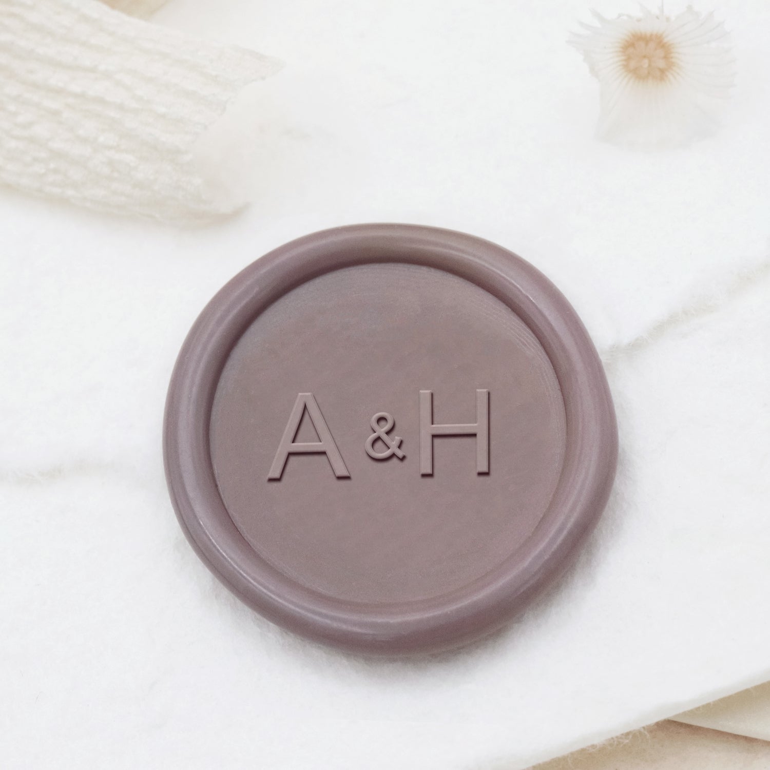 Custom Loving Heart with Horizontal Initials Minimalist Wedding Wax Seal Stamp-9 1