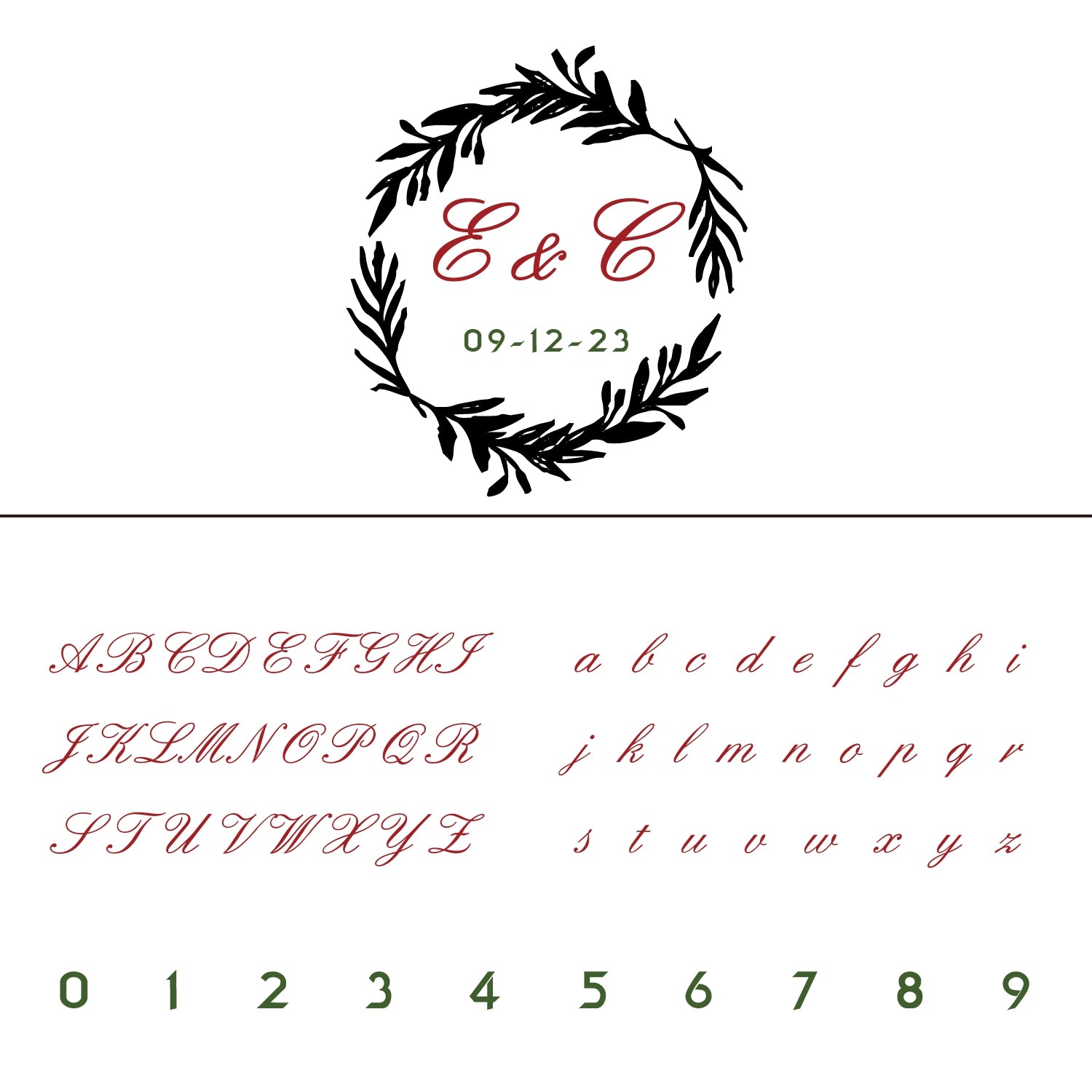 Custom Branch Wreath Wedding Monogram Wax Seal Stamp 14