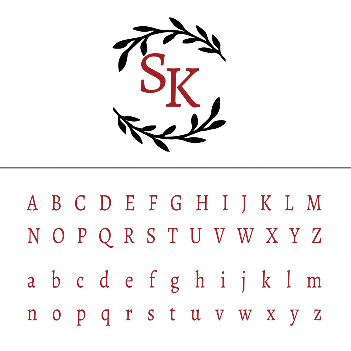 Custom Laurel Leaves Wedding Monogram Wax Seal Stamp 25