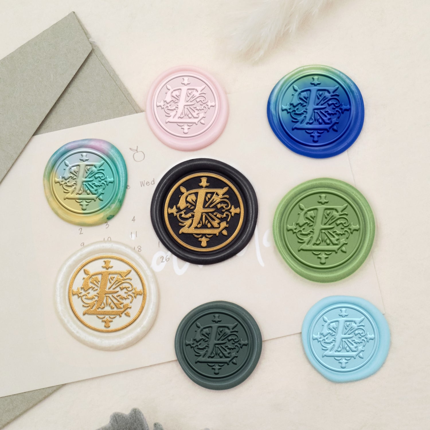 Iris Alphabet Wax Seal Stamp - E 3