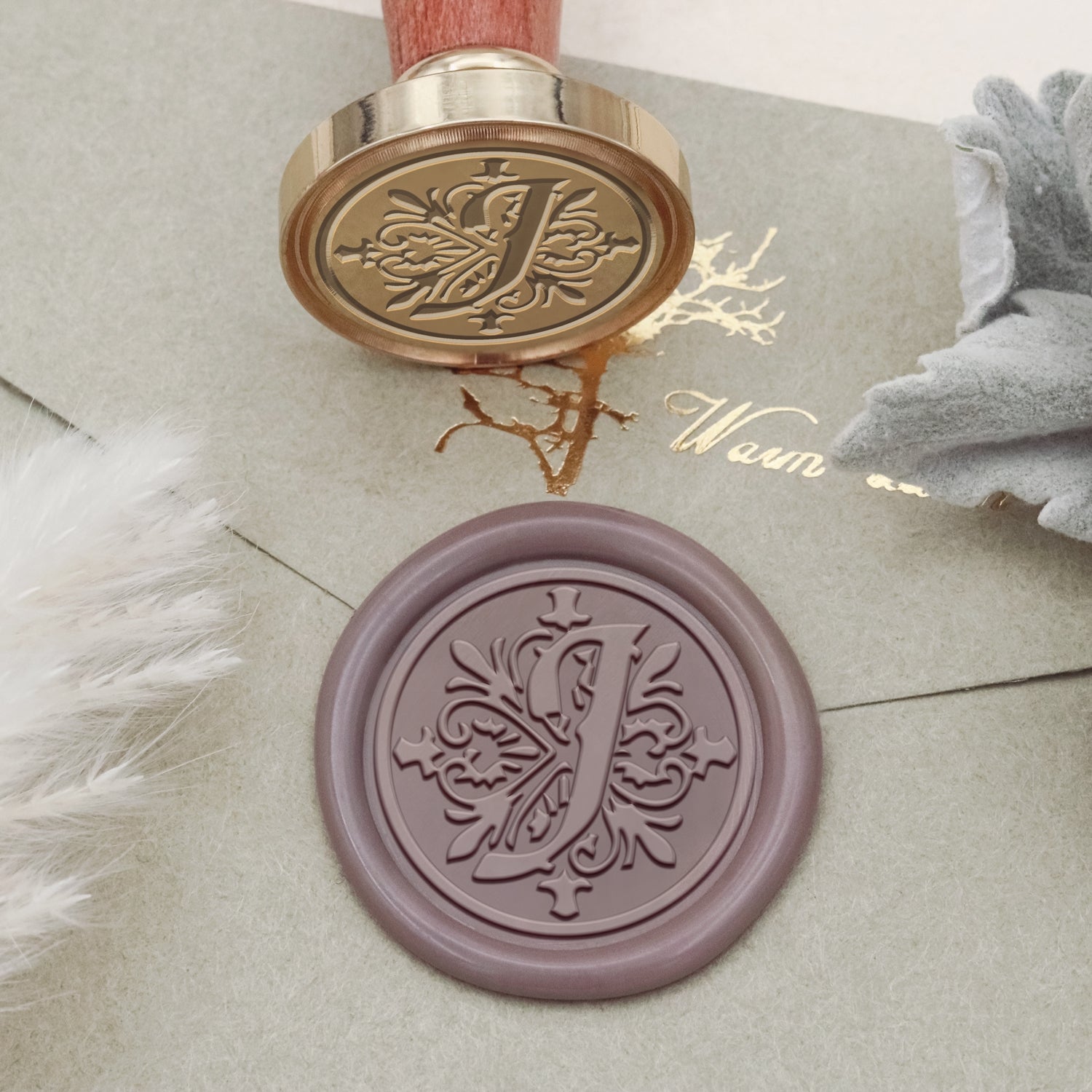 Iris Alphabet Wax Seal Stamp - J 2