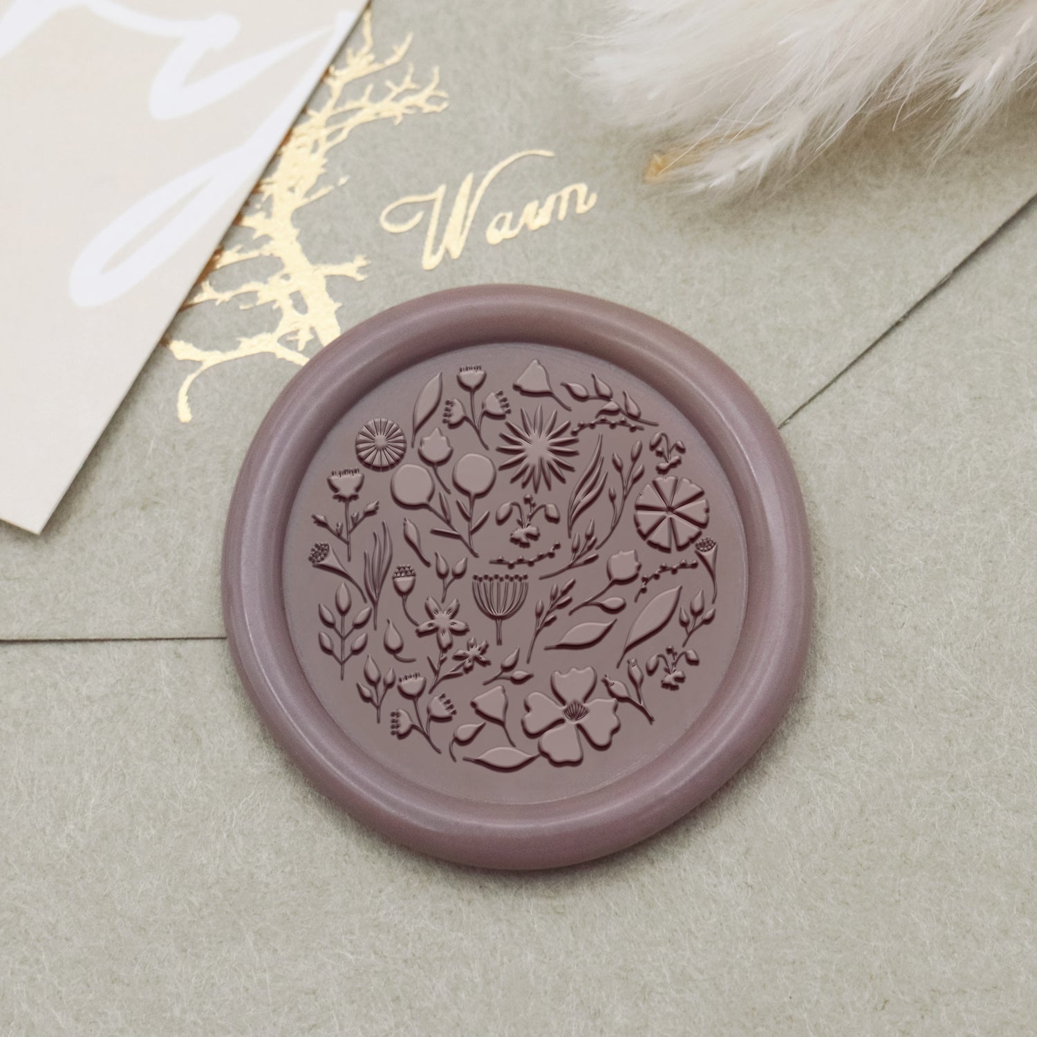 Floral Tile Pattern Wax Seal Stamp - Style 7 1