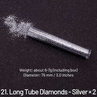 21. Long Tube Diamonds - Silver × 2