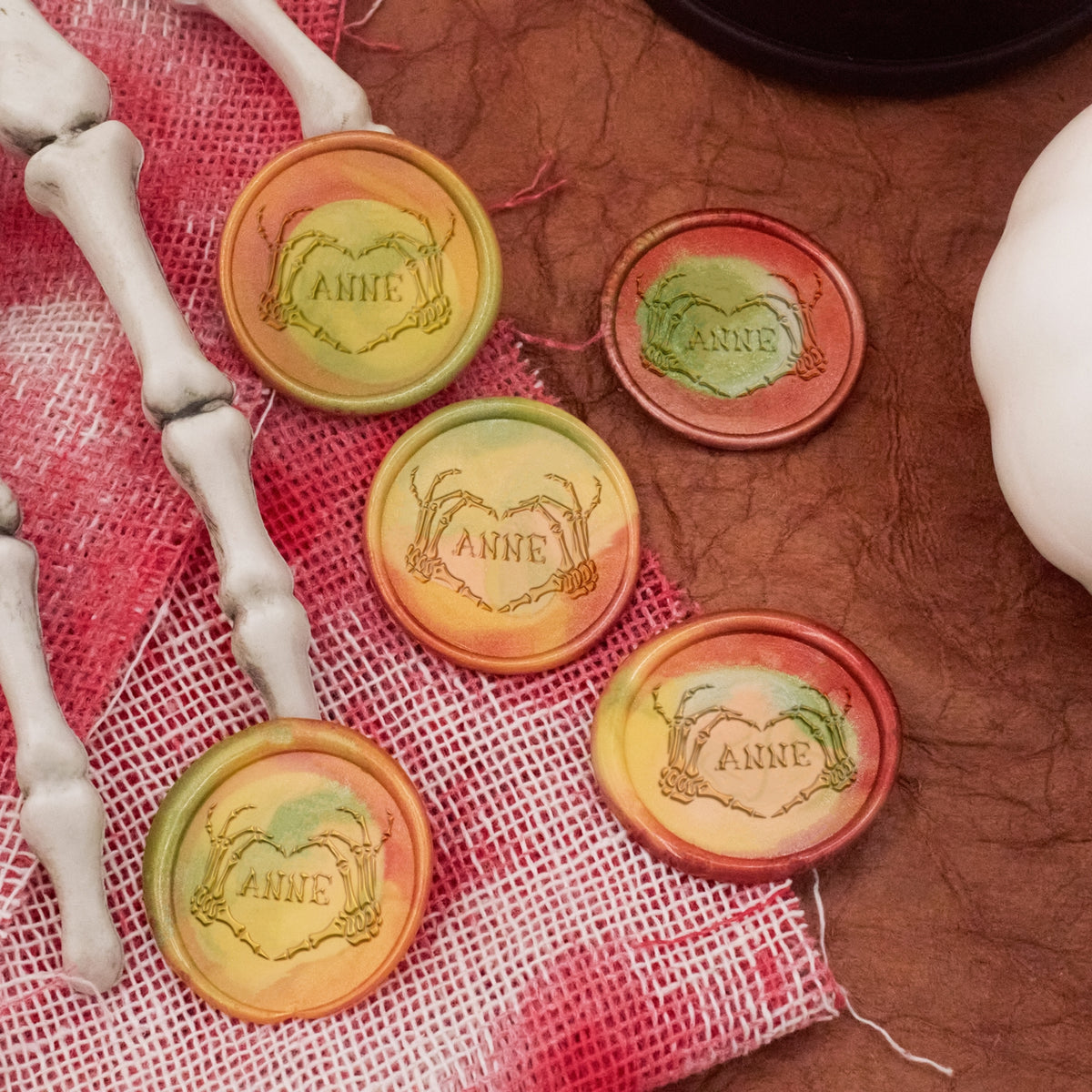 Custom Skull Love Halloween Name Wax Seal Stamp 3