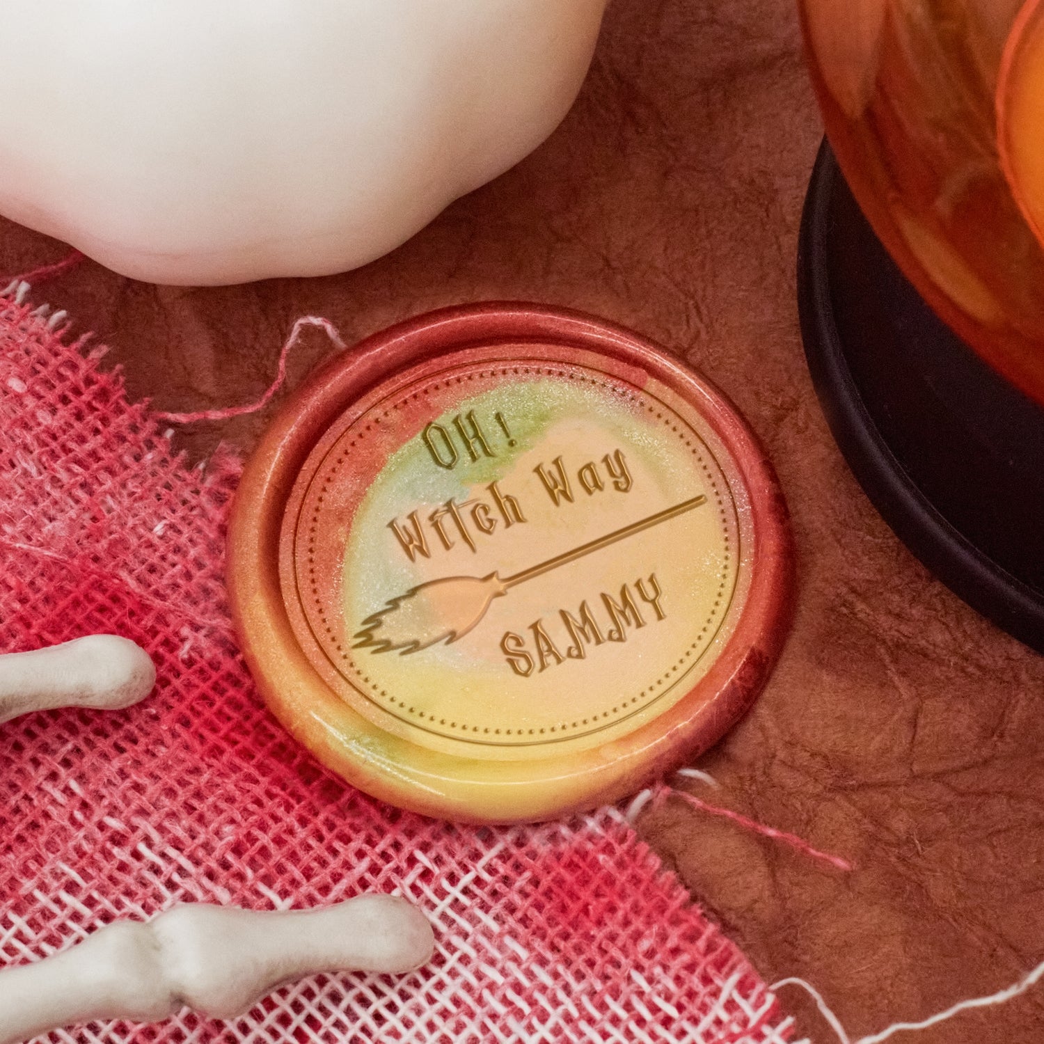 Custom Broomstick Halloween Name Wax Seal Stamp 2