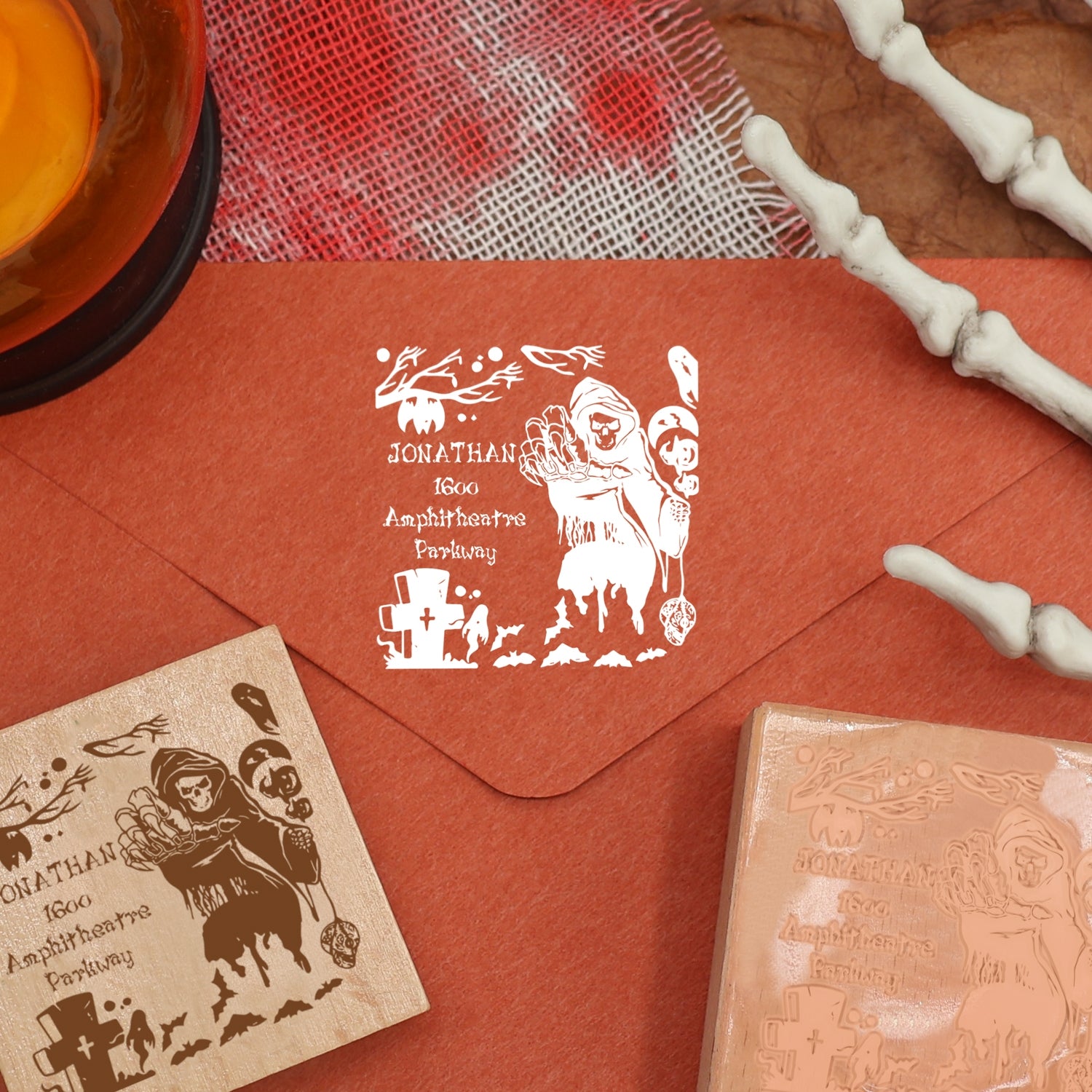 Custom Halloween Address Rubber Stamp 4