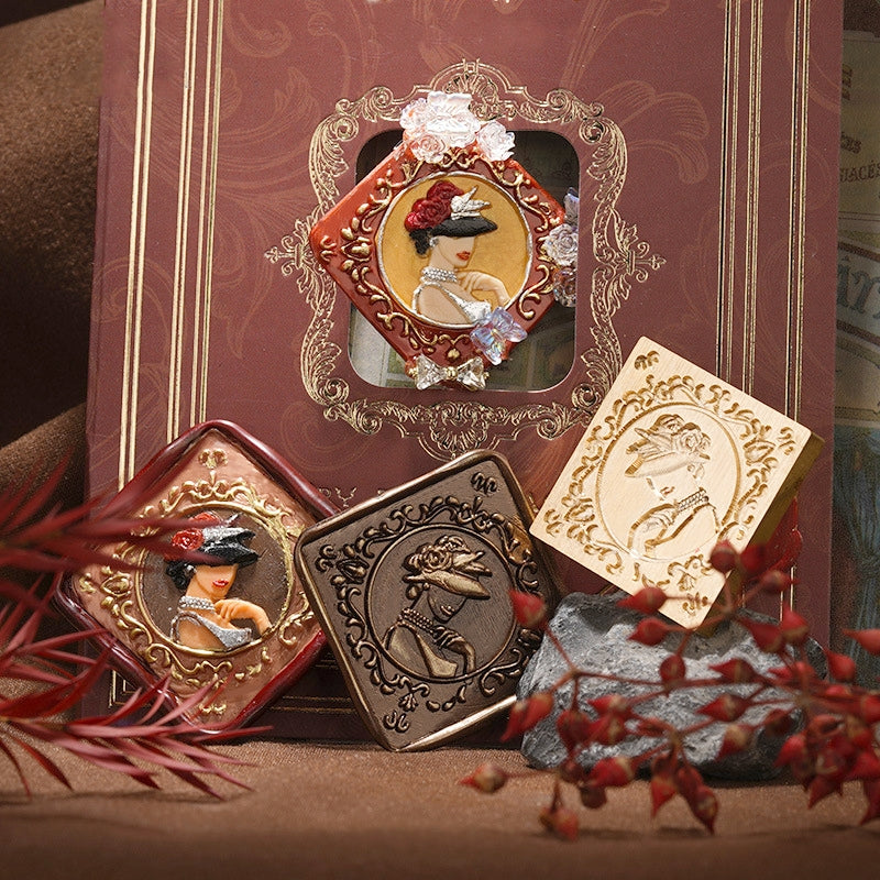 3D Relief Lady Wax Seal Stamp (6 Designs) b3