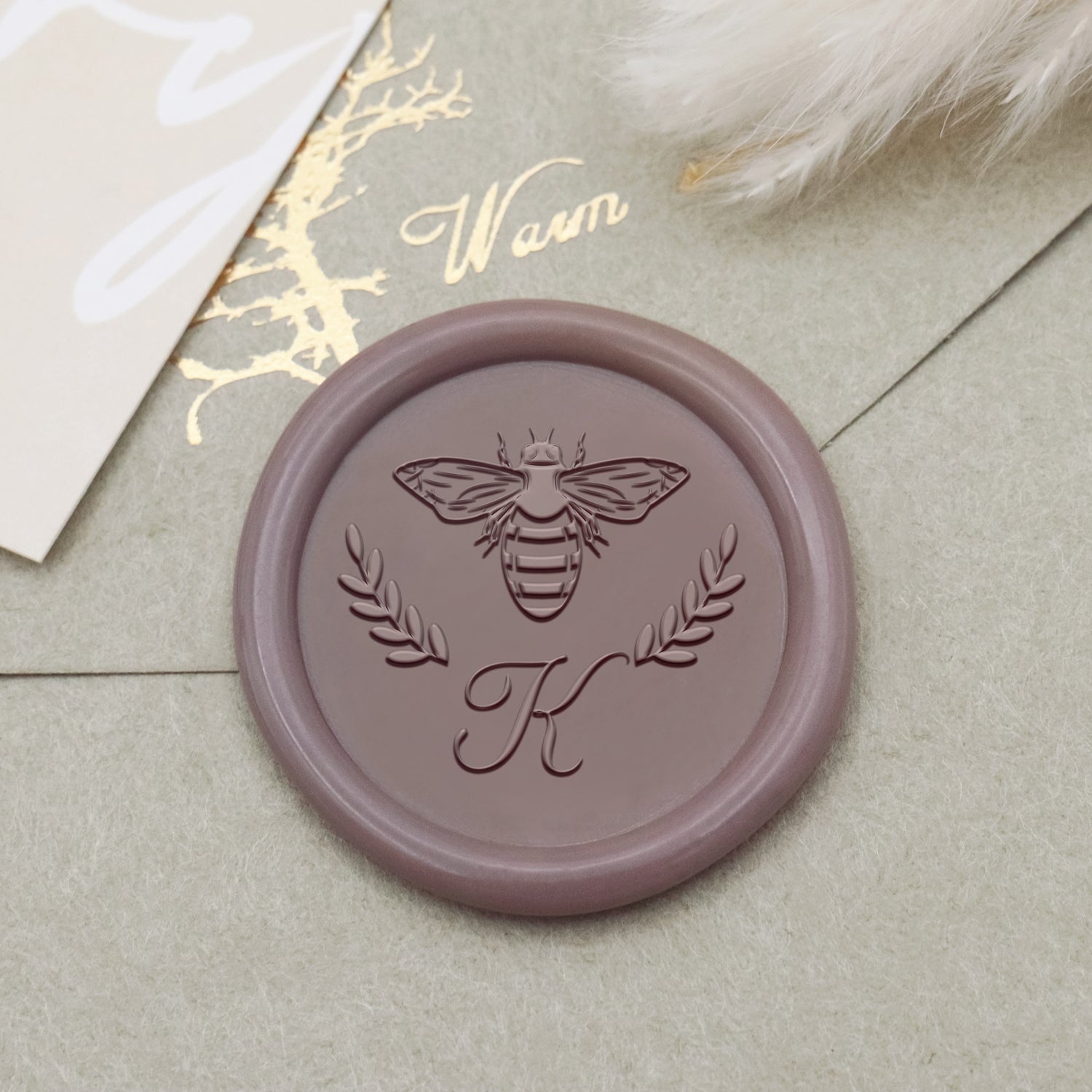 Enigmatic Whispers Custom Bee Initial Wax Seal Stamp 1