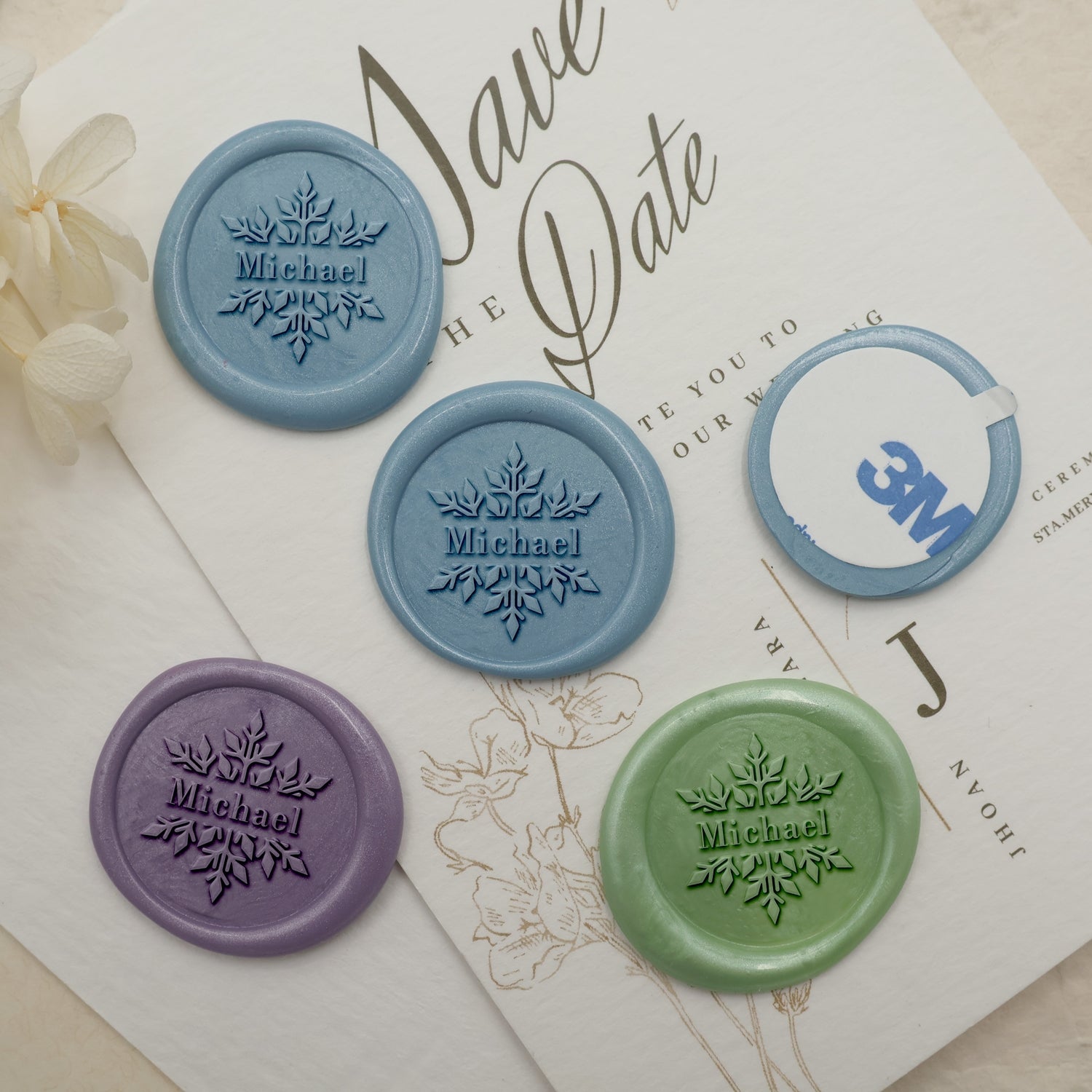 Custom Snowflake Christmas Name Wax Seal Stamp2