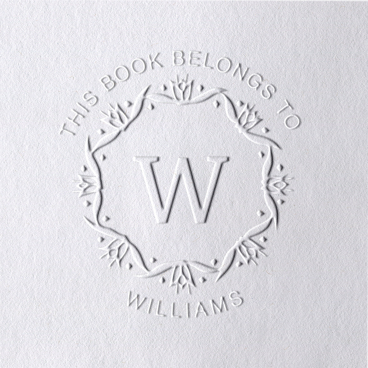 Custom Wreath Initials Book Embosser Custom Wreath Initials Book Embosser22-11