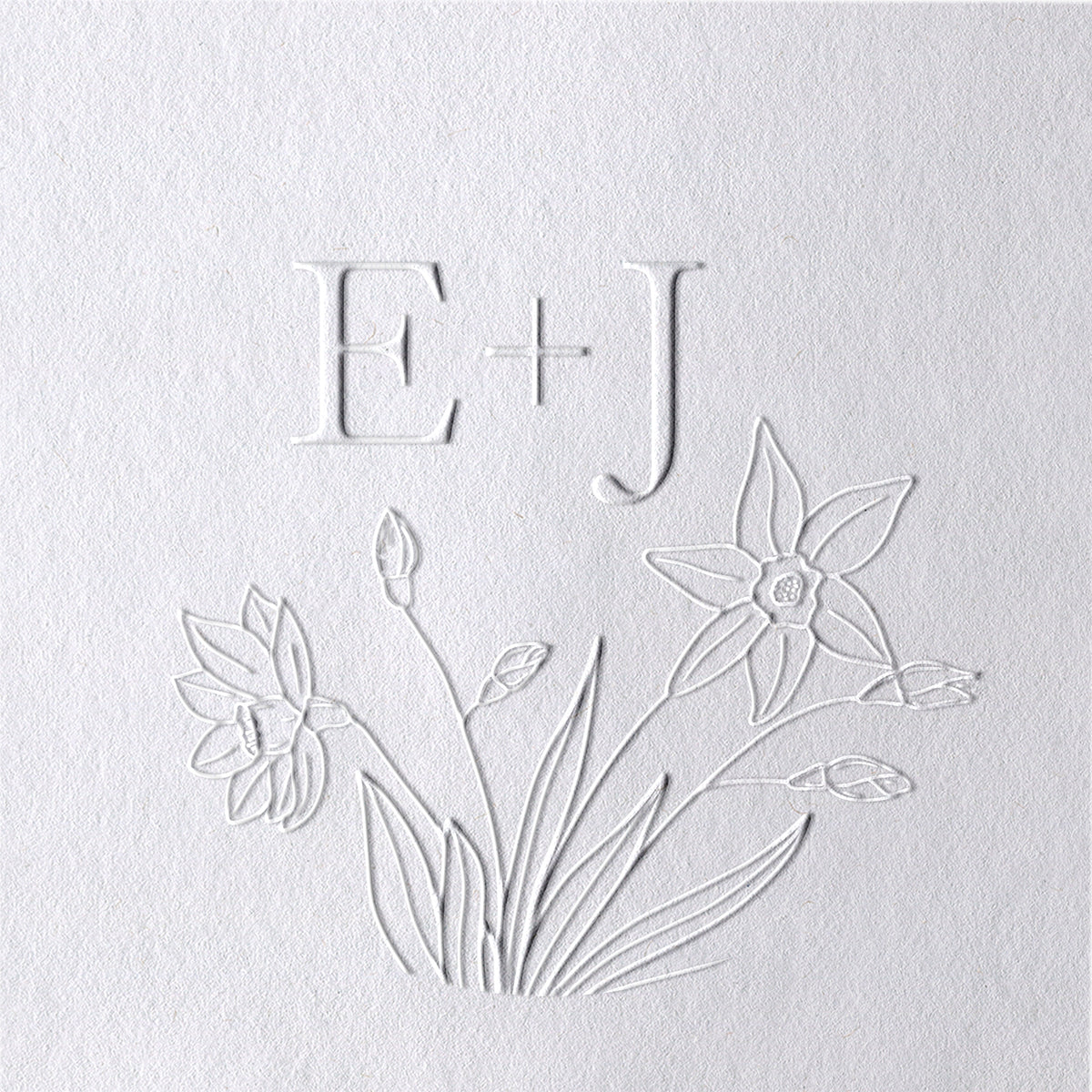 Custom Botanical Initials Wedding Monogram Embosser - Style 20 Custom Botanical Initials Wedding Monogram Embosser - Style 20201