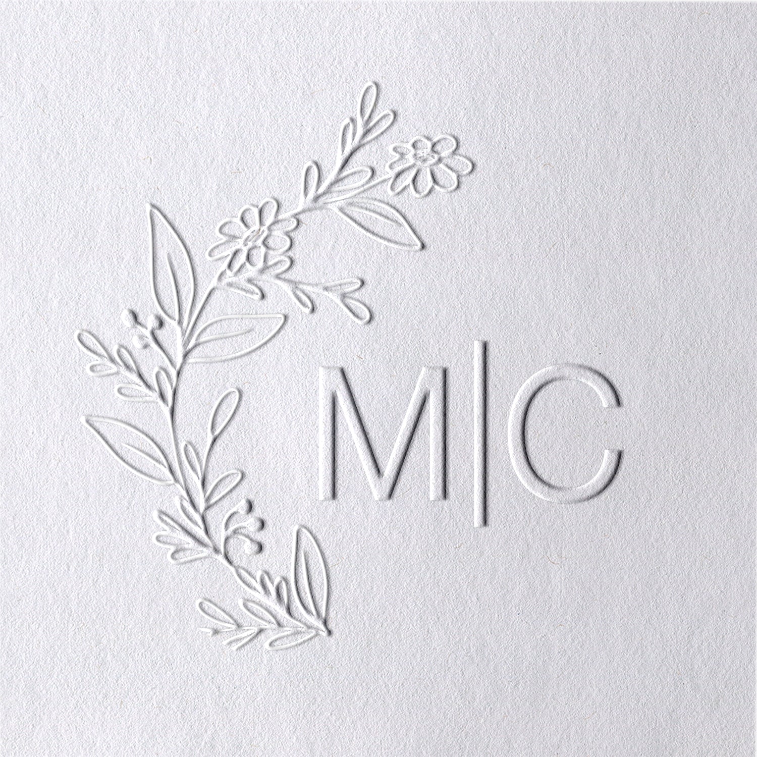 Custom Botanical Initials Wedding Monogram Embosser - Style 3 Custom Botanical Initials Wedding Monogram Embosser - Style 331