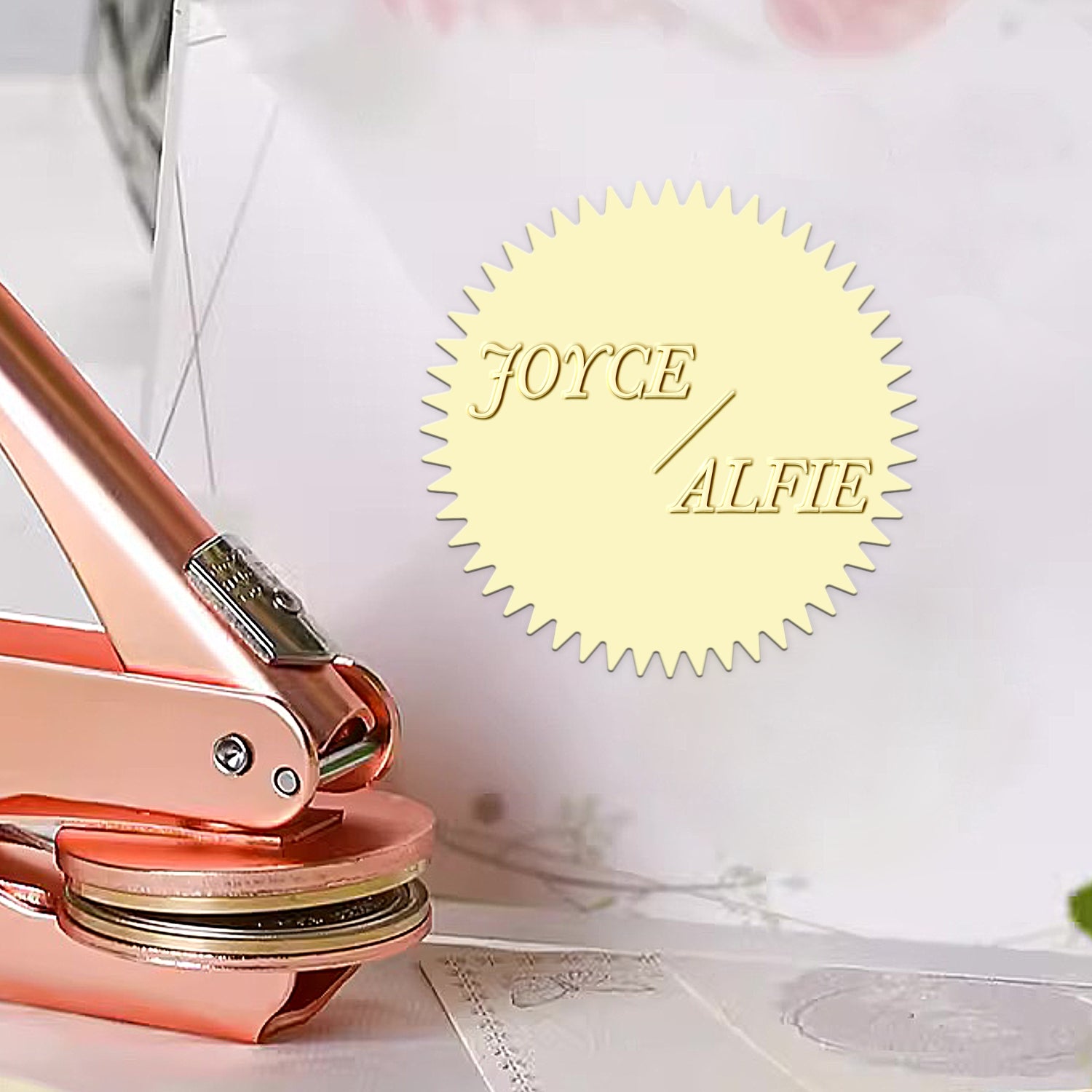 Custom Minimalist Name Wedding Embosser - Style 5 1-51