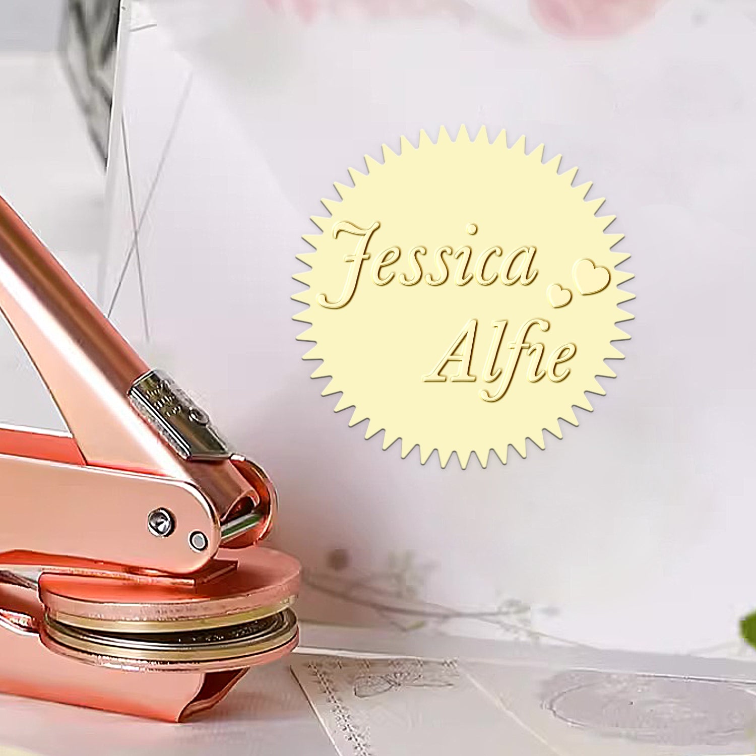 Custom Minimalist Name Wedding Embosser - Style 3 1-31