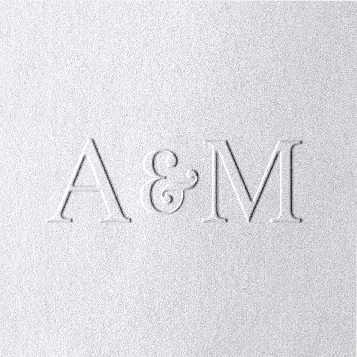 Custom Cursive Ampersand Initials Minimalist Wedding Embosser 31