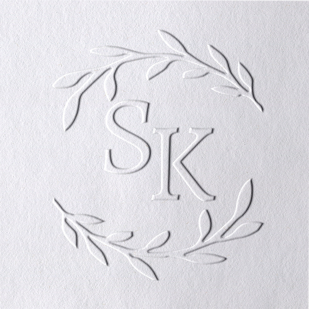 Custom Initials and Branch Monogram Wedding Embosser 261