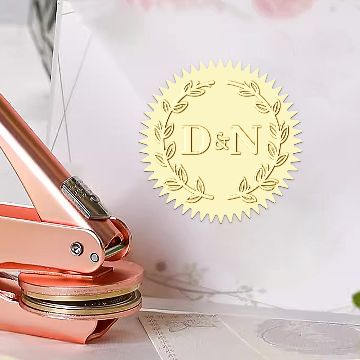 Custom Twigs Wedding Monogram Initial Embosser 1-31