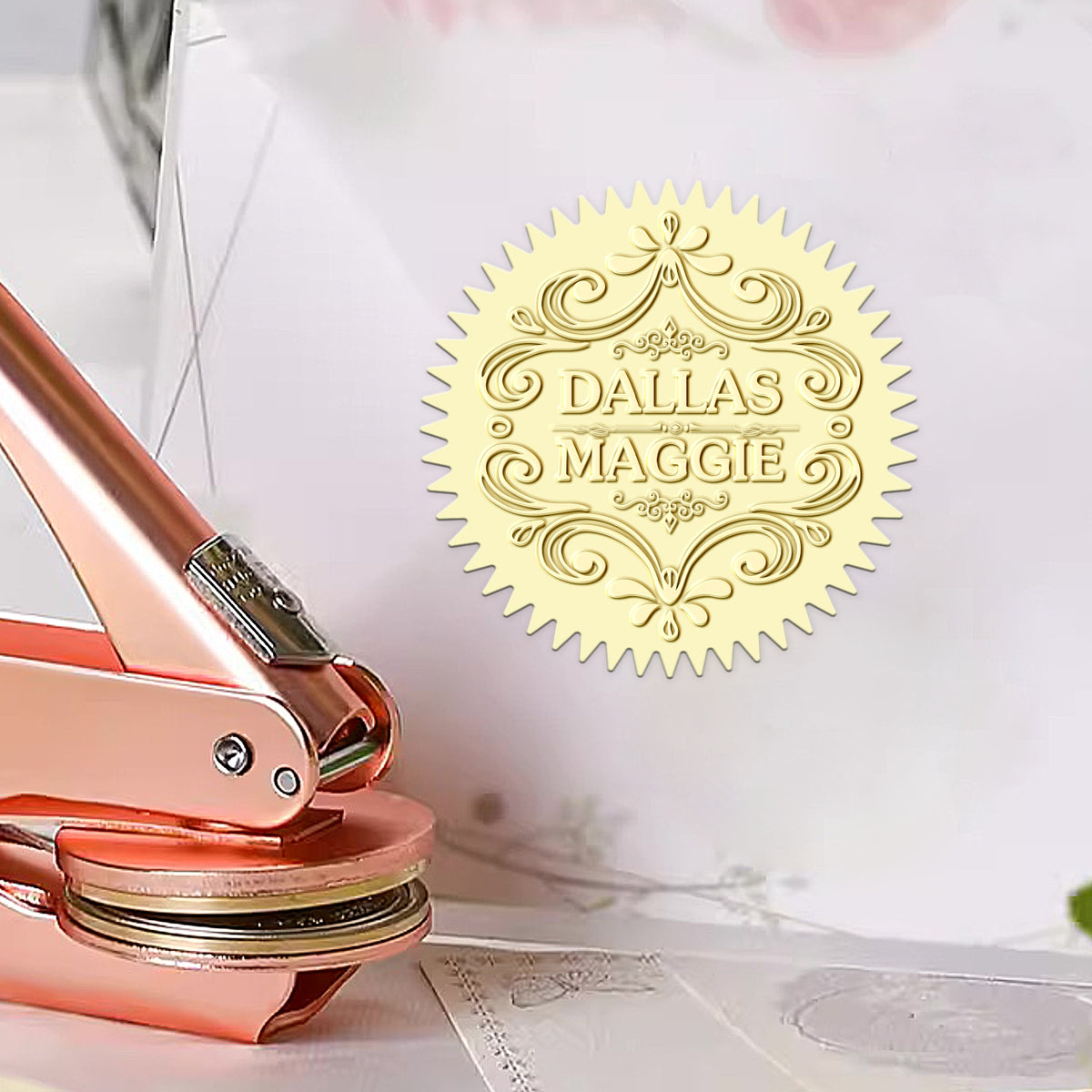 Custom Elegant Pattern Wedding Embosser 1151