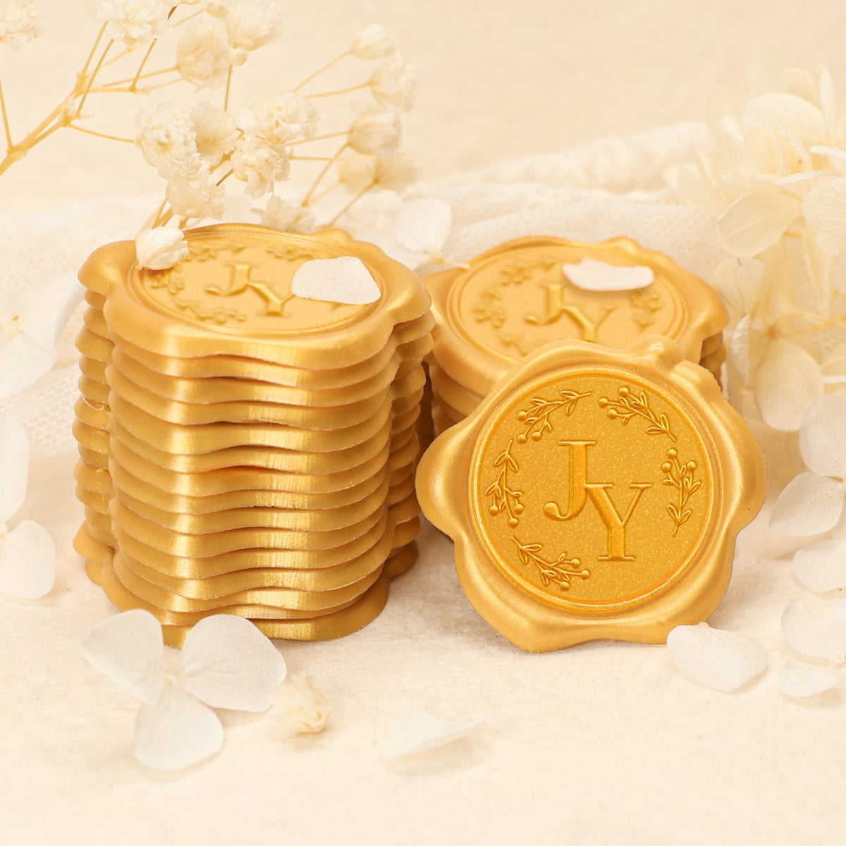 Custom Fruit-Bearing Branches Wedding Monogram Wax Seal Stickers 2-8