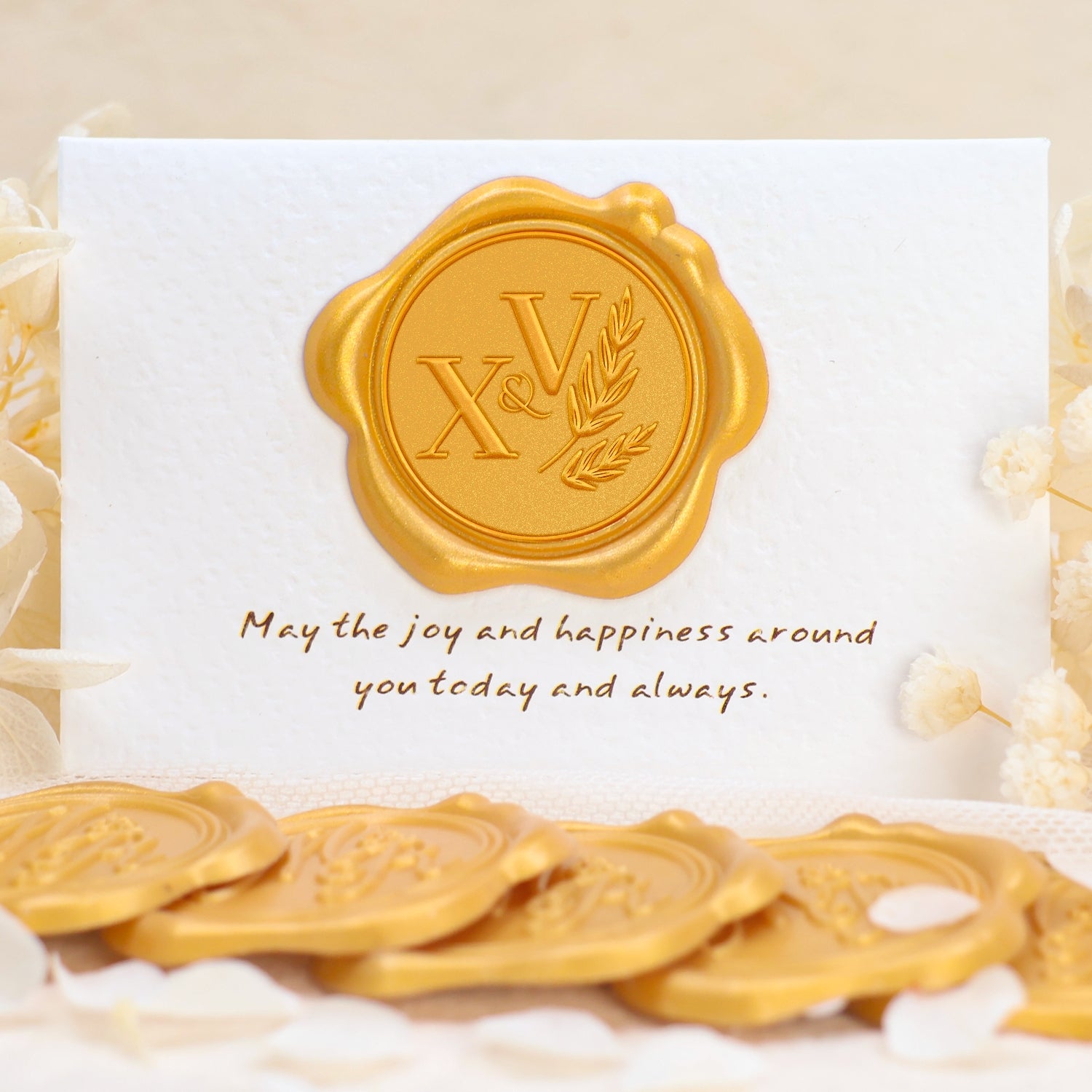 Custom Olive Branch Wedding Monogram Wax Seal Stickers 1-11