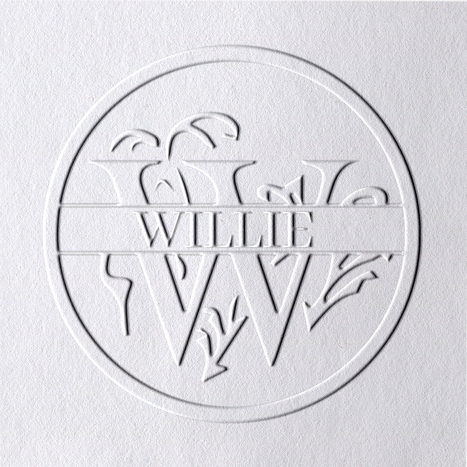 26 Letter Custom Floral Name Embosser - W W1