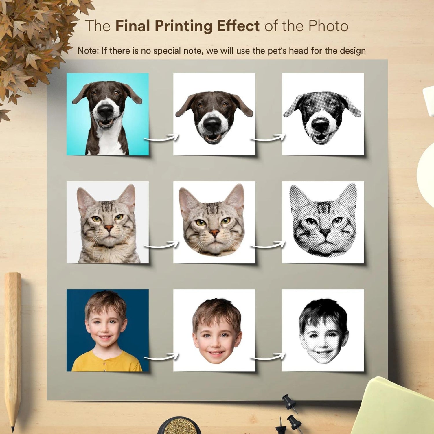 Custom Pet Head Portrait Stamp, Custom Cat & Dog Stamp From Photo, Personalize Stamp on Assignments, Kids Stamp, Valentine's Day Gift 31