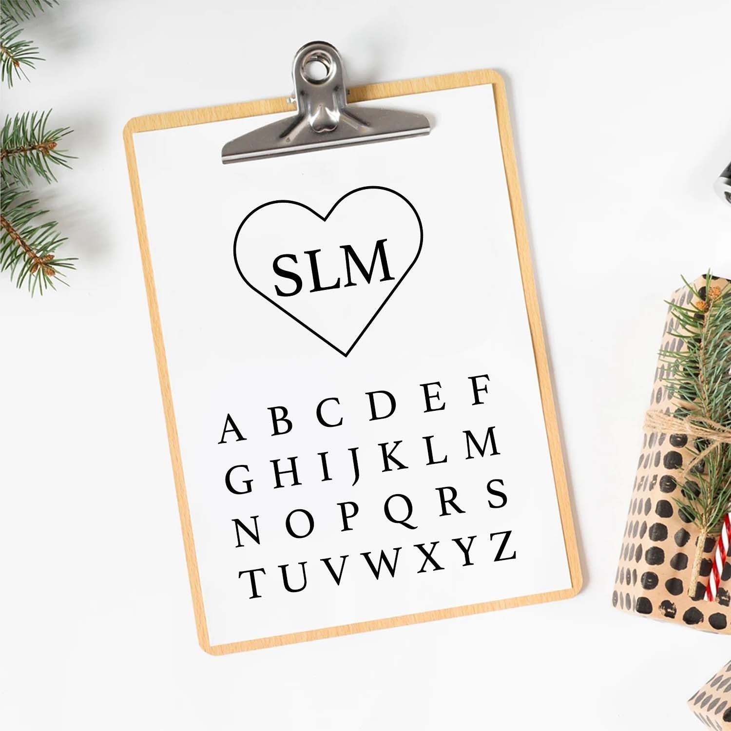 3-Letter Heart Monogram Brass Ice Stamp for Bartender & Planner2