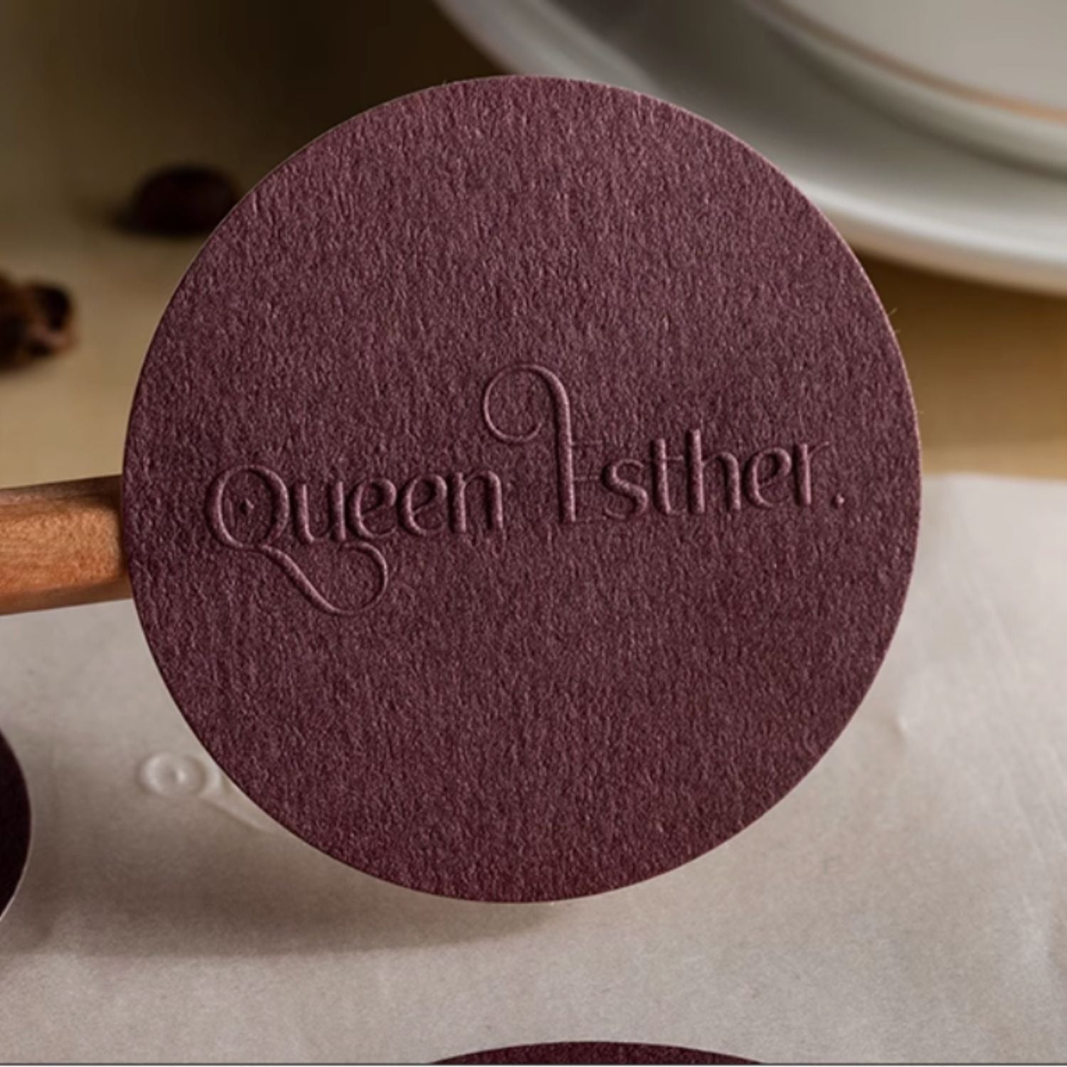Custom Embossed Textured Sticker - Eco-Friendly Branding Label61