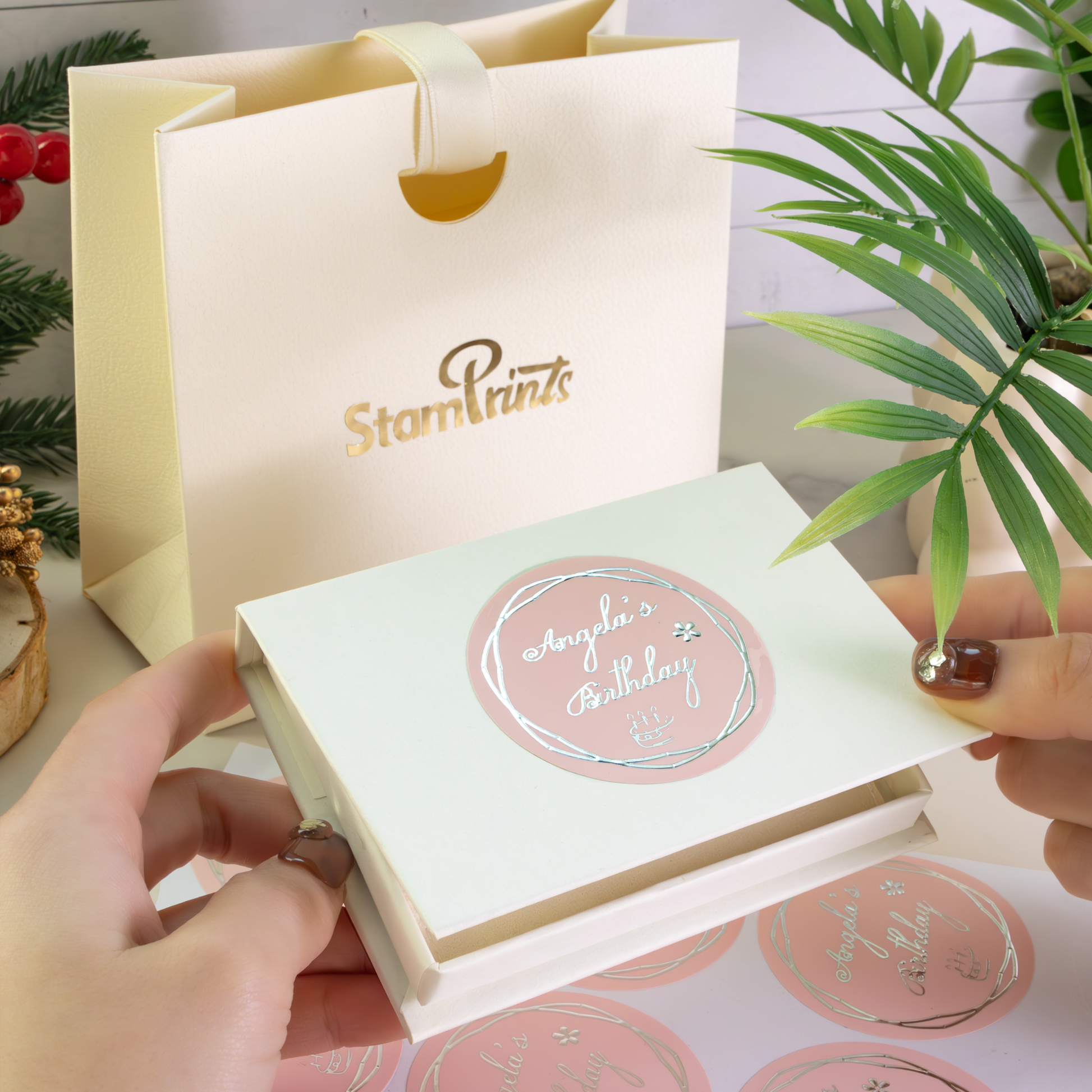 Custom Glossy Foil Stickers – Waterproof PVC Labels for Luxury Branding25