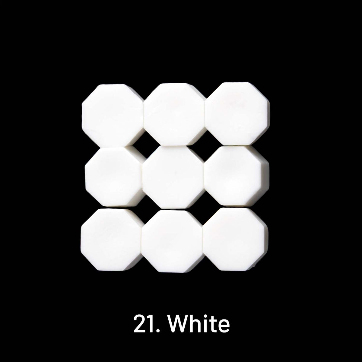 Octagon Sealing Wax Beads21. White_