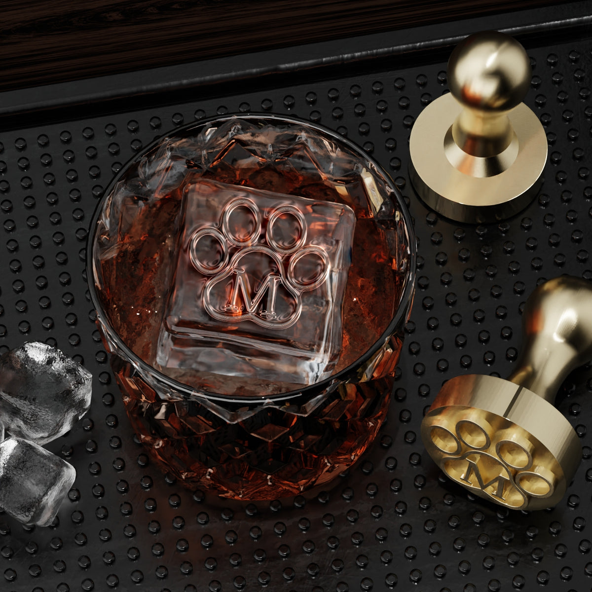 Pet Paw Monogram Brass Ice Stamp for Bartender & Planner11