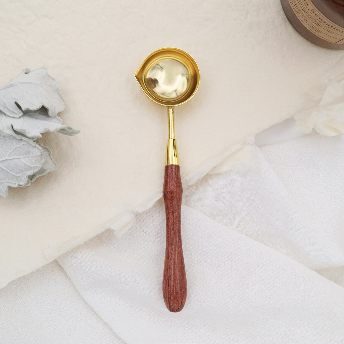 Stamprints Long Short Handled Wooden Melting Spoon 4